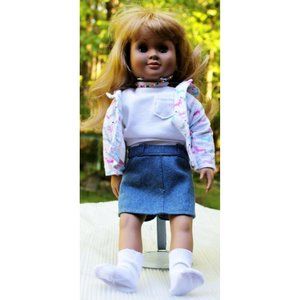 1998 Battat 18" Doll Blond Hair Blue Eyes 3-pc Outfit Socks Panties Undershirt